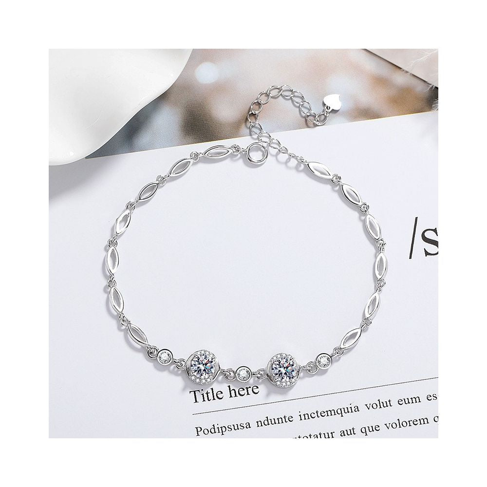 Live Stream Hot Selling 2 Carat Princess Square Bag with Imitation Moissanite Bracelet A Unique and Versatile Elegant Bracelet for Women