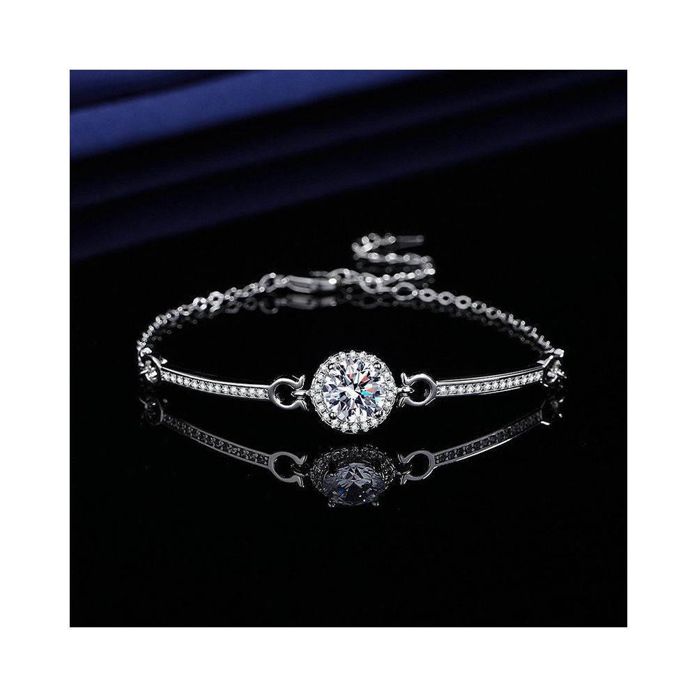 Live Stream Hot Selling 2 Carat Princess Square Bag with Imitation Moissanite Bracelet A Unique and Versatile Elegant Bracelet for Women