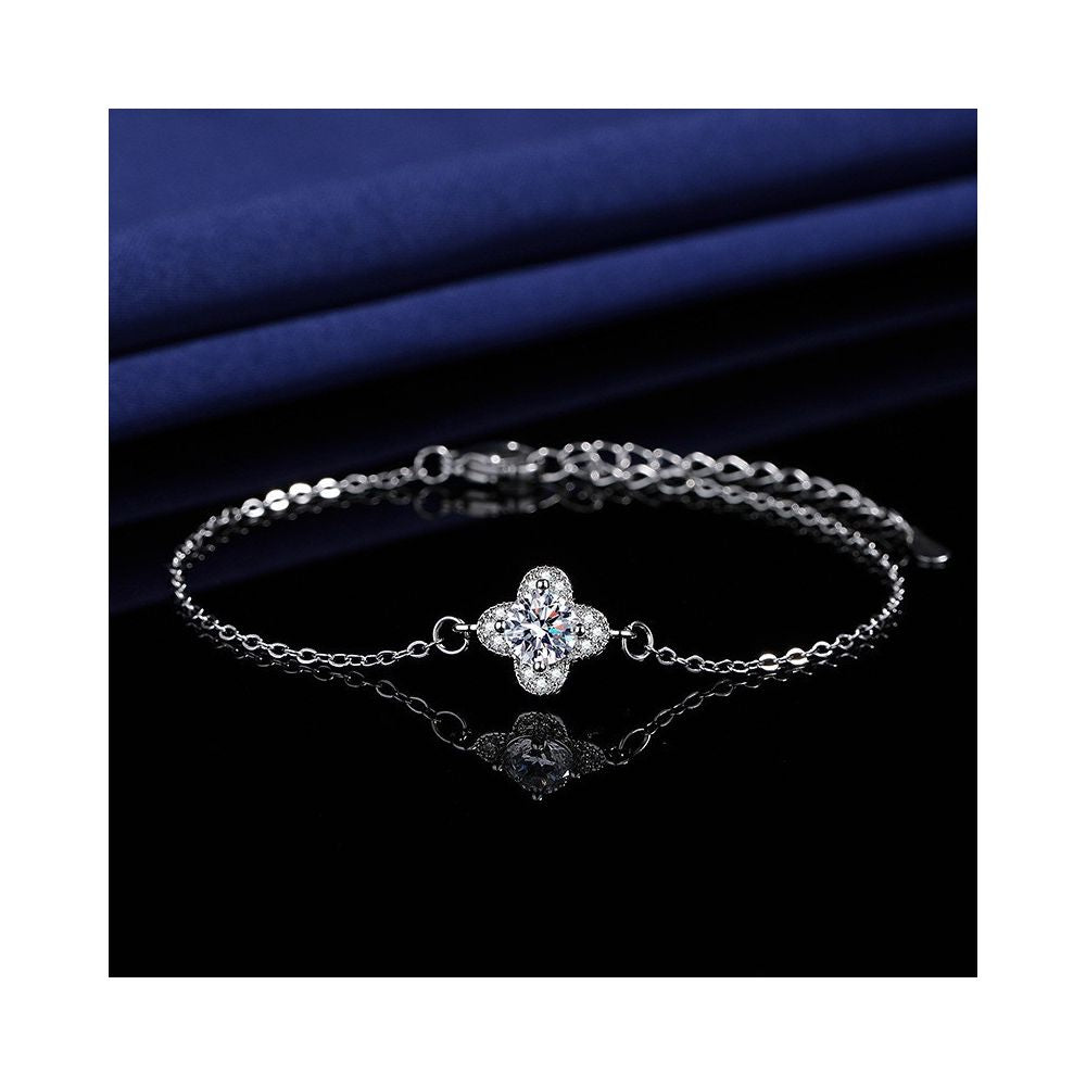 Live Stream Hot Selling 2 Carat Princess Square Bag with Imitation Moissanite Bracelet A Unique and Versatile Elegant Bracelet for Women