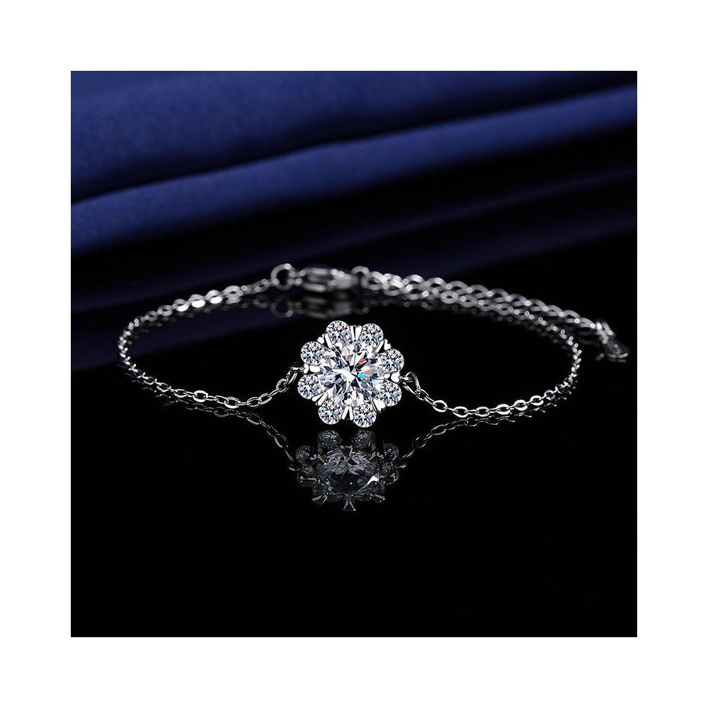 Live Stream Hot Selling 2 Carat Princess Square Bag with Imitation Moissanite Bracelet A Unique and Versatile Elegant Bracelet for Women
