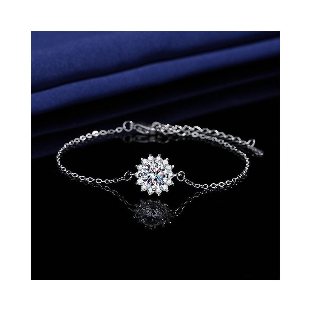 Live Stream Hot Selling 2 Carat Princess Square Bag with Imitation Moissanite Bracelet A Unique and Versatile Elegant Bracelet for Women