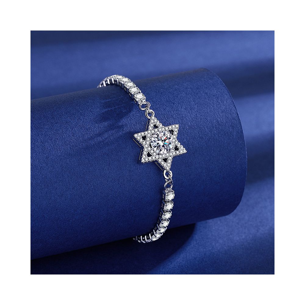 Live Stream Hot Selling 2 Carat Princess Square Bag with Imitation Moissanite Bracelet A Unique and Versatile Elegant Bracelet for Women