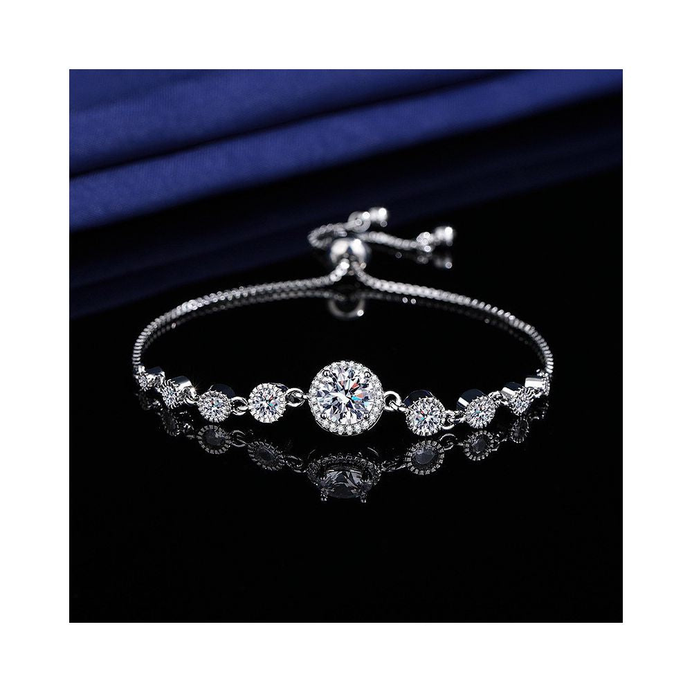 Live Stream Hot Selling 2 Carat Princess Square Bag with Imitation Moissanite Bracelet A Unique and Versatile Elegant Bracelet for Women