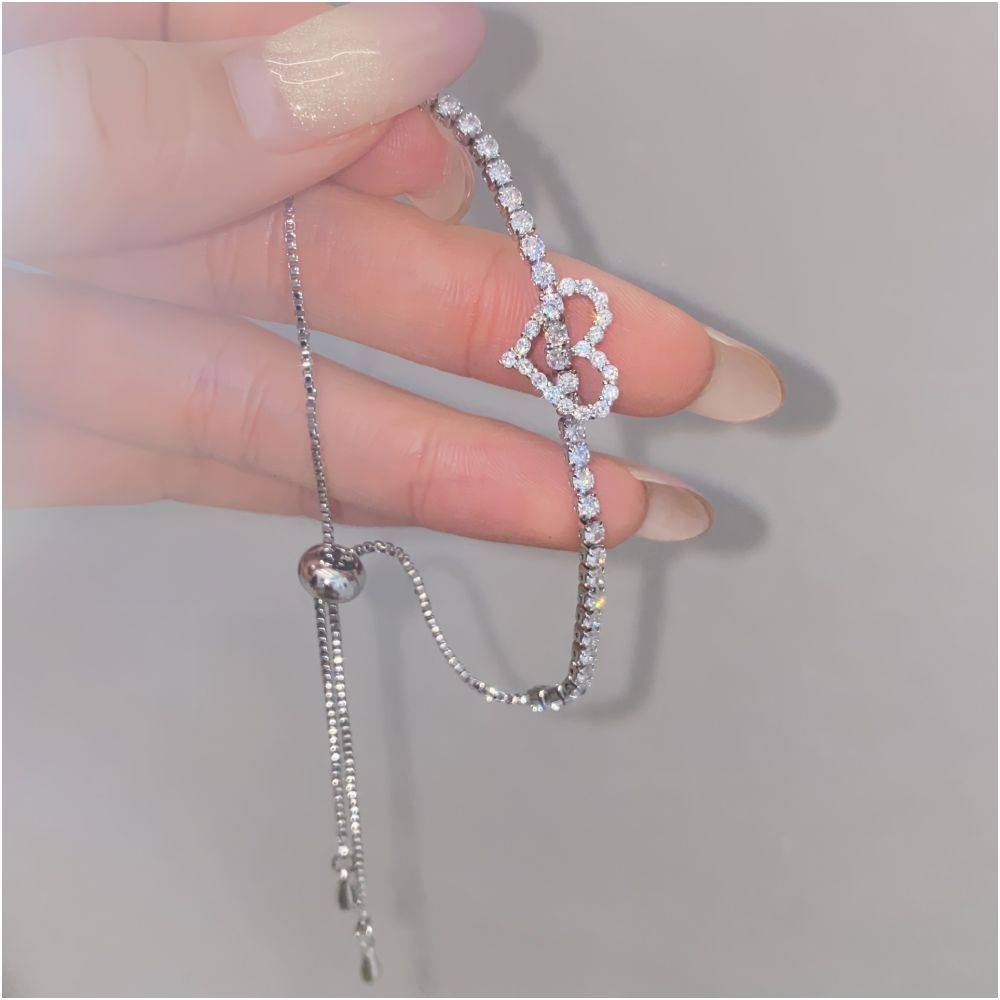 Live Stream Hot Selling 2 Carat Princess Square Bag with Imitation Moissanite Bracelet A Unique and Versatile Elegant Bracelet for Women