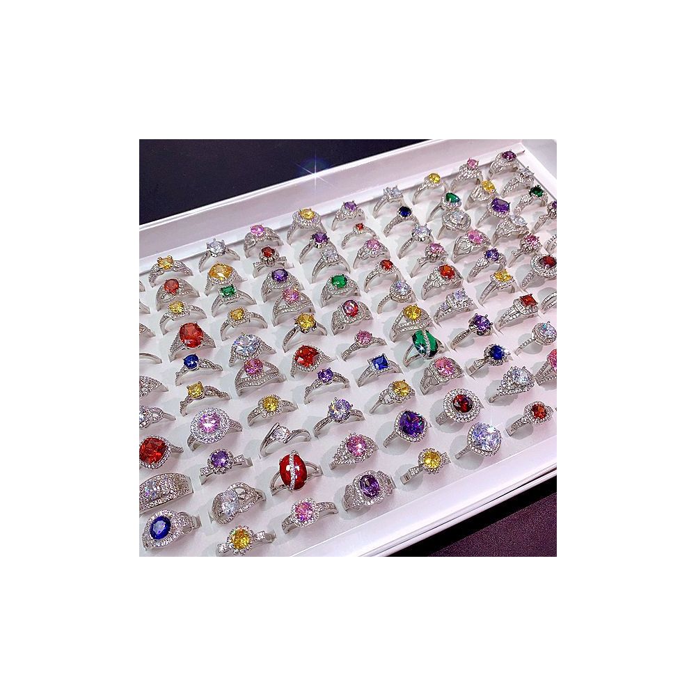 Colored gemstone ring luxurious and sophisticated plated with real gold high quality and color preserving colorful and super sparkly zircon ring geometric flower band image 3