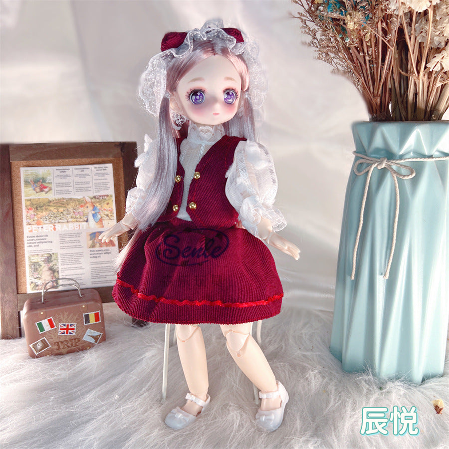 30cm Popular Anime Girl Doll BJD Style Plush Toy - Cute Secondary Yuan Princess Doll