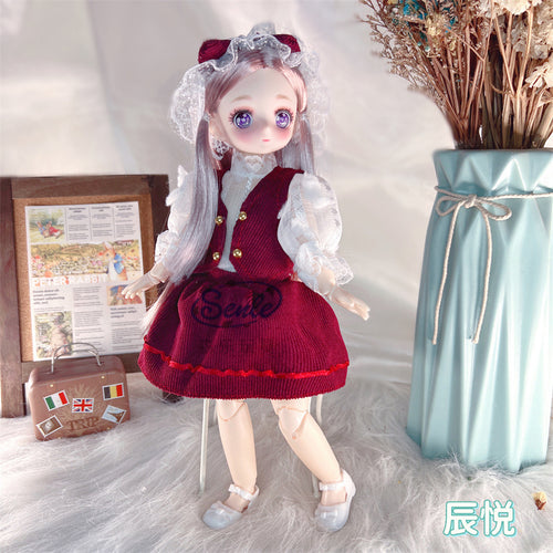 30cm Popular Anime Girl Doll BJD Style Plush Toy - Cute Secondary Yuan Princess Doll